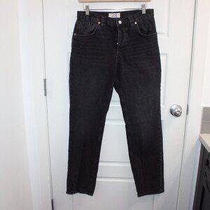 Free People We The Free Crvy Siren Low Rise Straight Button Fly Size 28 Black